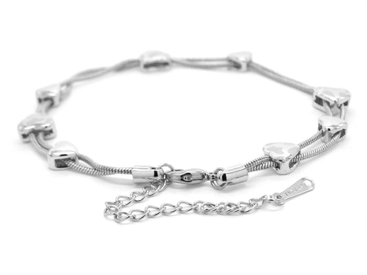 Silver bracelet on a white background