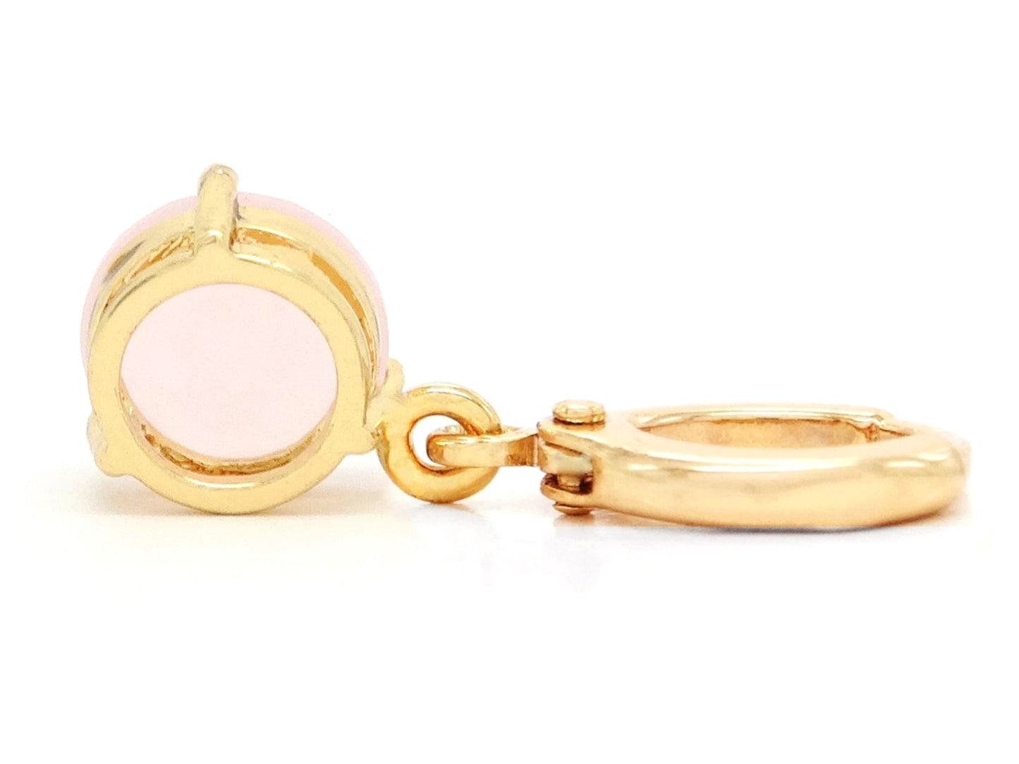 Pink Moonstone Yellow Gold Earrings BACK