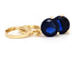 Blue gem yellow gold earrings DISPLAY