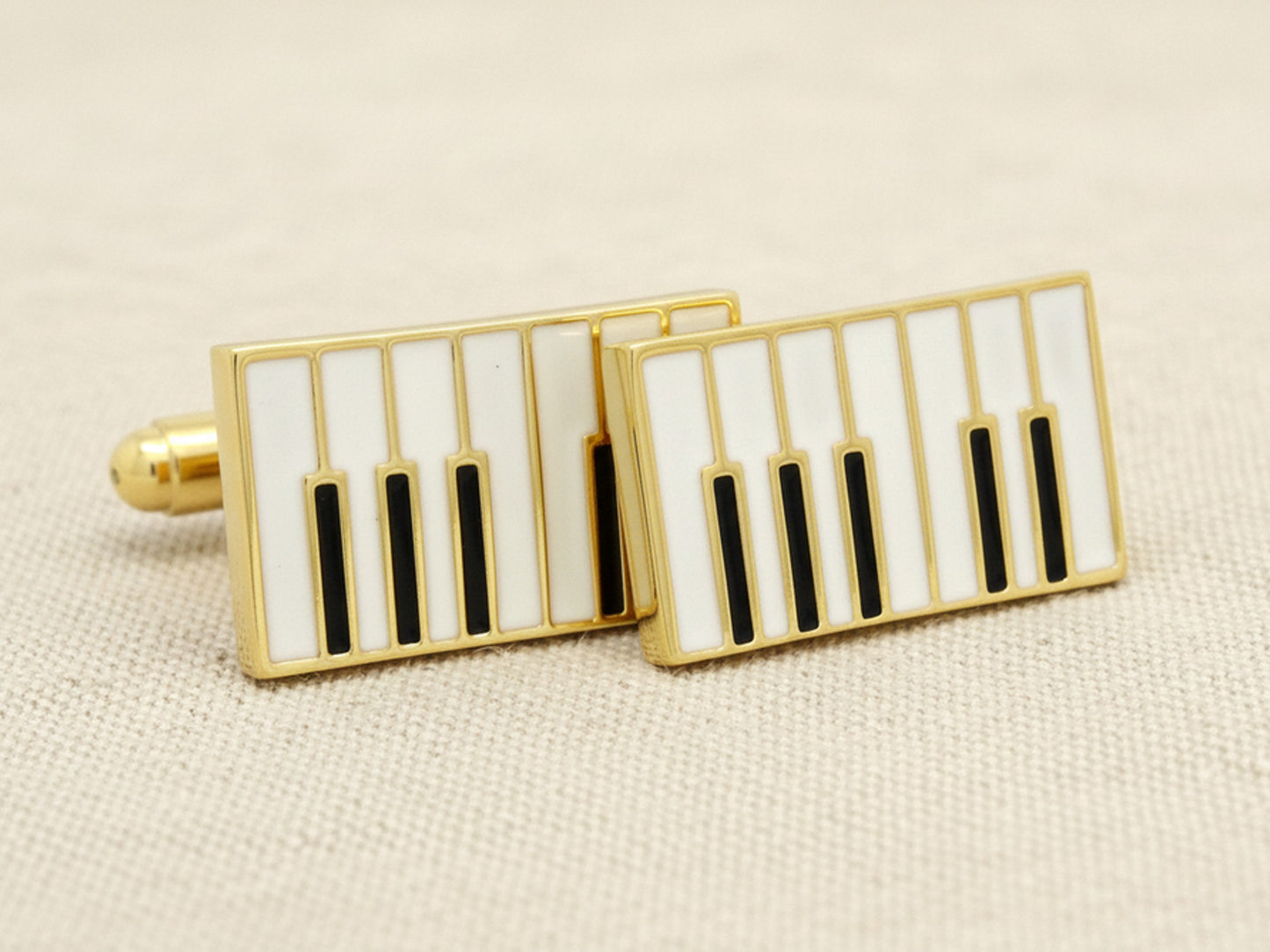 Yellow Gold Piano Keyboard Cufflinks