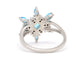 Silver blue snowflake ring BACK