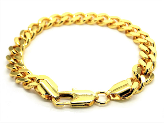 Gold curb link bracelet