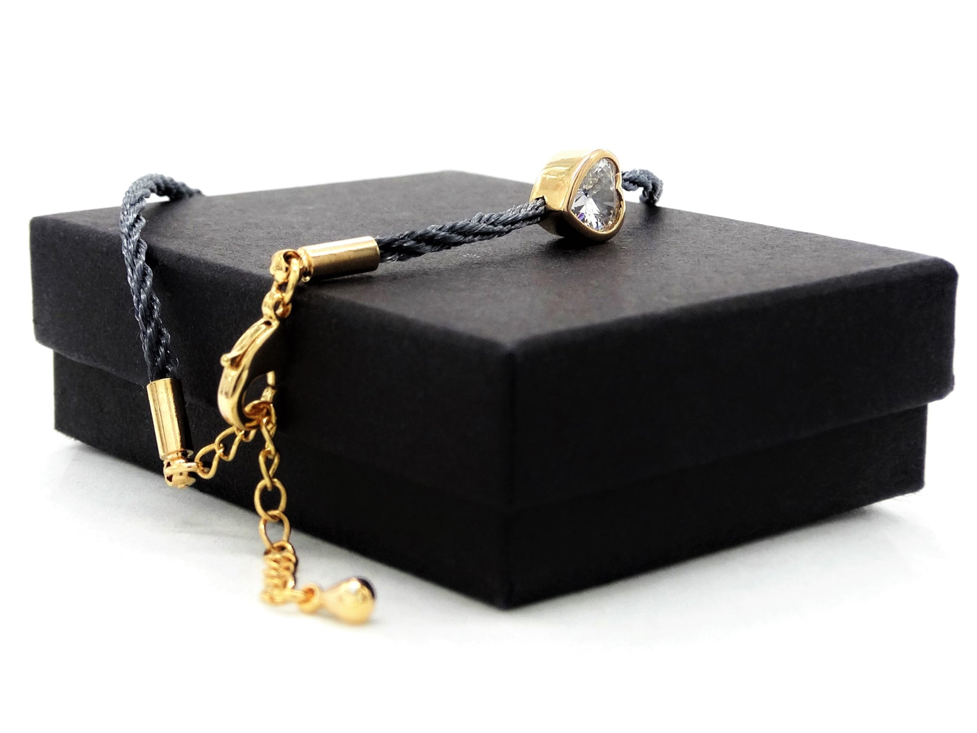 Navy blue yellow gold heart bracelet GIFT BOX