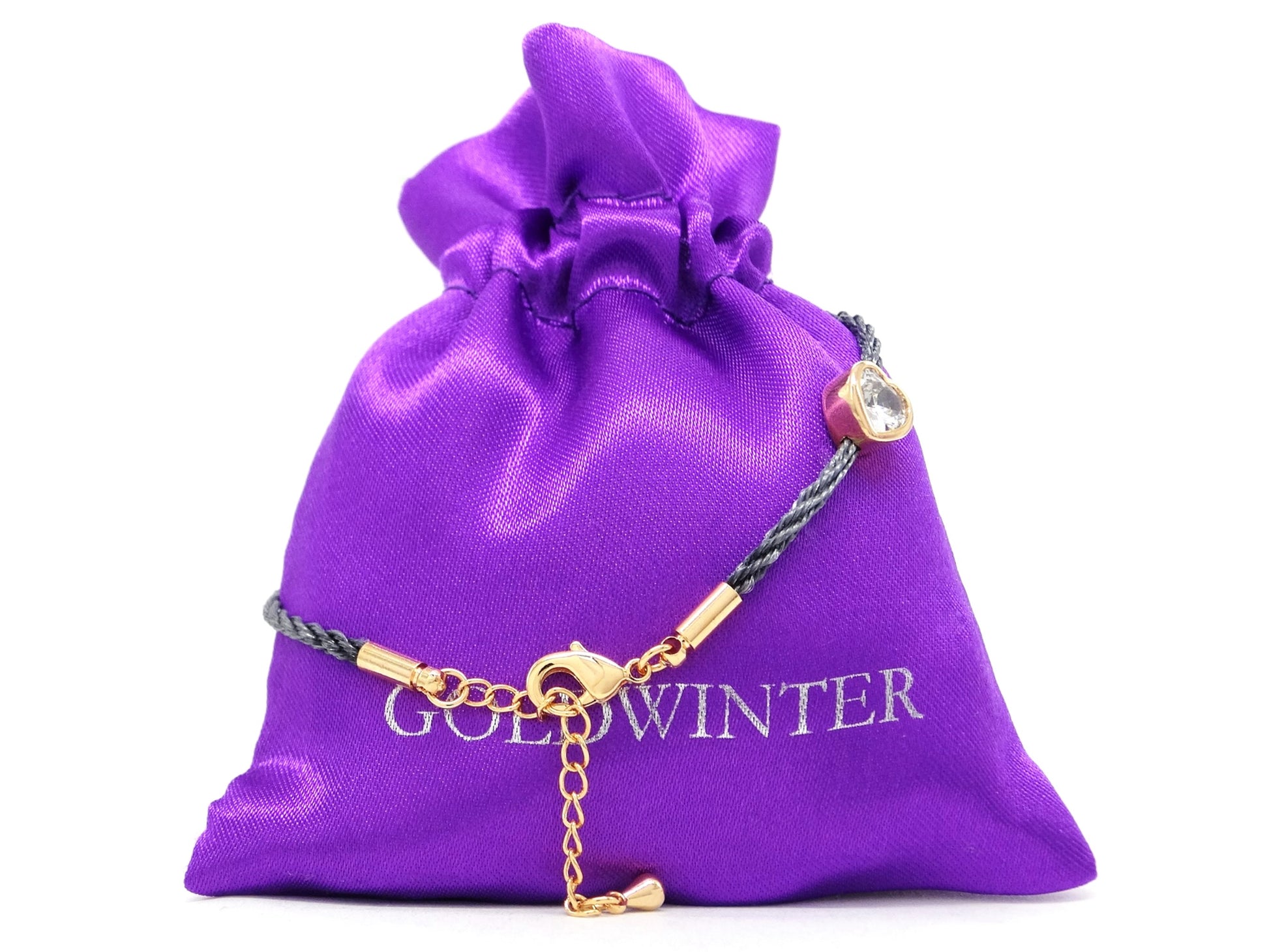 Navy blue yellow gold heart bracelet GIFT BAG