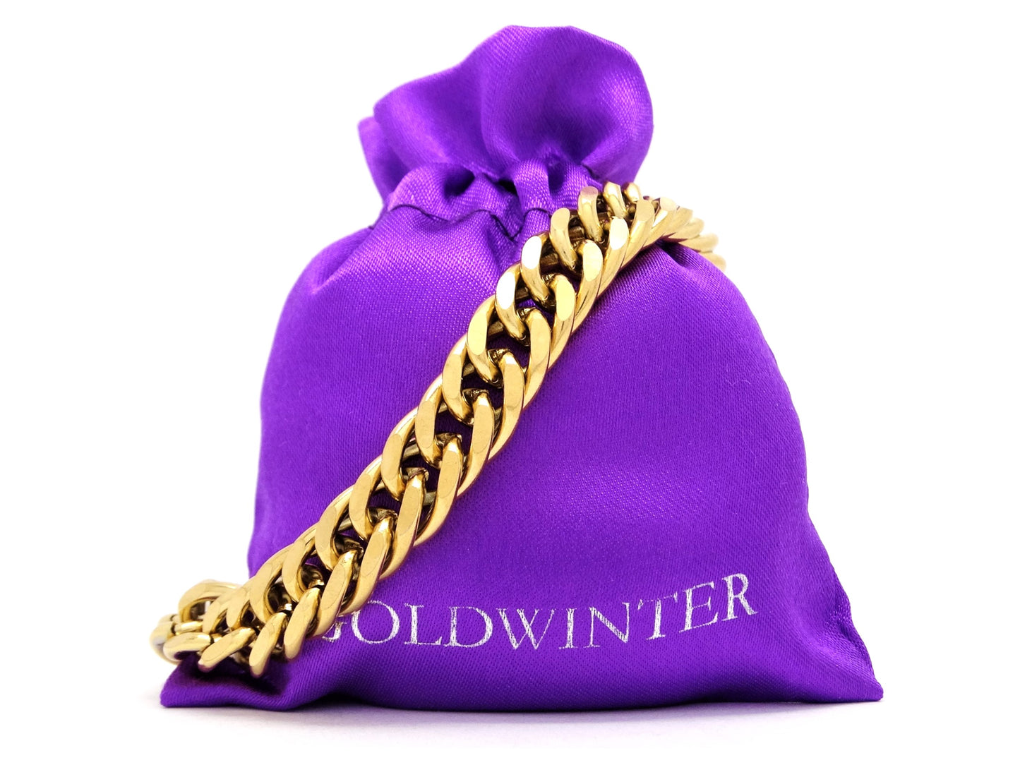 Gold double curb link chain bracelet GIFT BAG