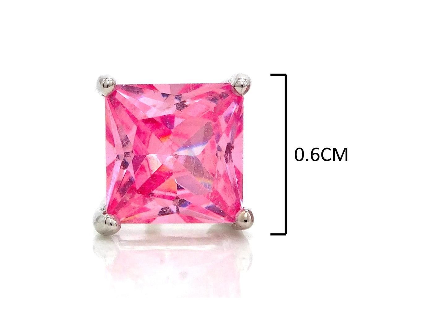 Pink princess stud earrings MEASUREMENT
