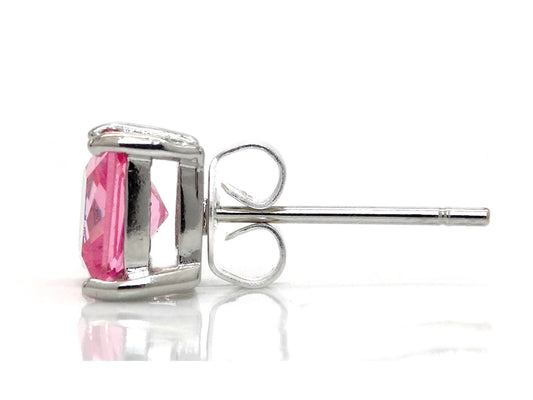 Pink princess stud earrings SIDE