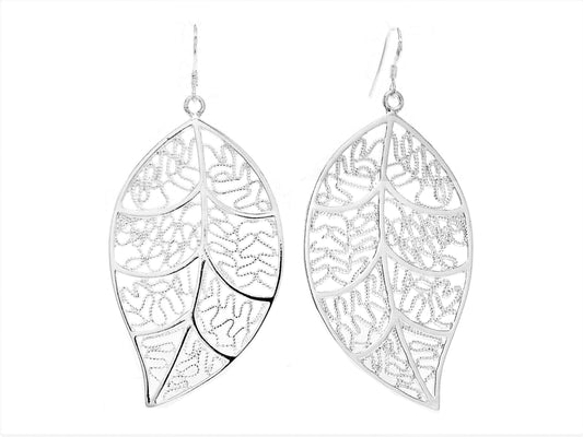 Silver leaf earrings MAIN