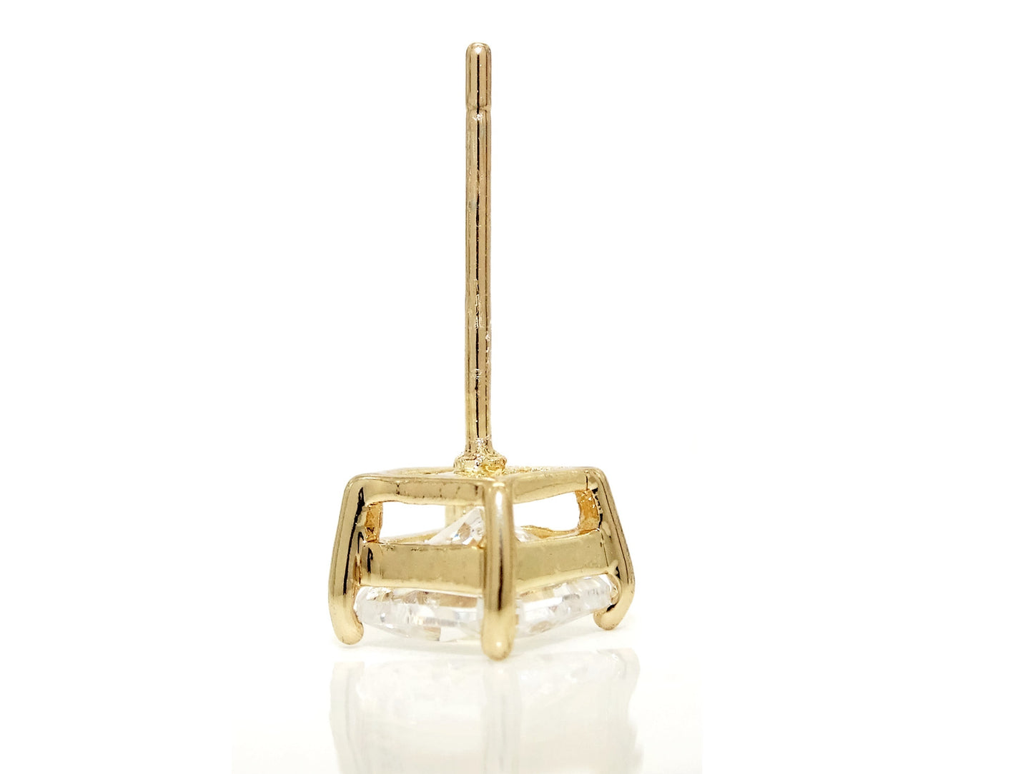 Clear princess gold stud earrings PIN