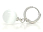 White moonstone hoop ball earrings SIDE