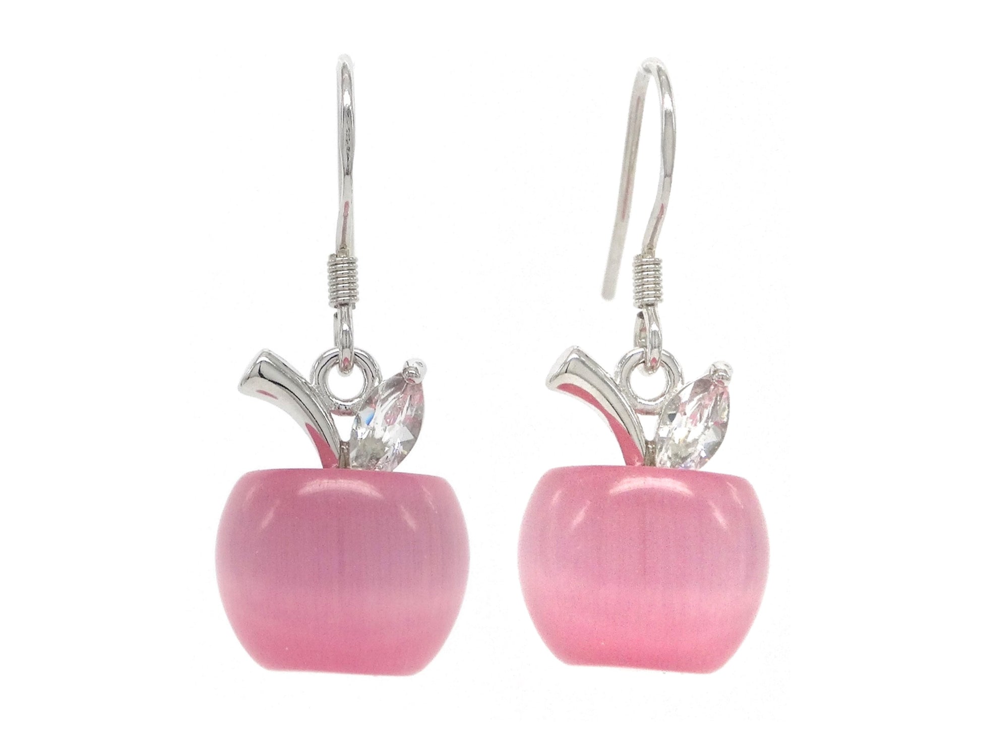 Pink apple earrings MAIN