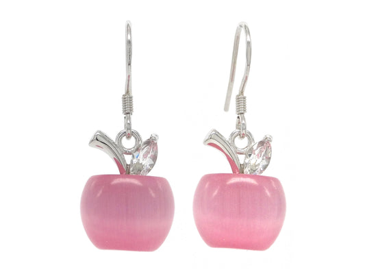 Pink apple earrings MAIN