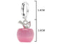 Pink apple hoop earrings MEASUREMENT