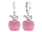 Pink apple hoop earrings MAIN