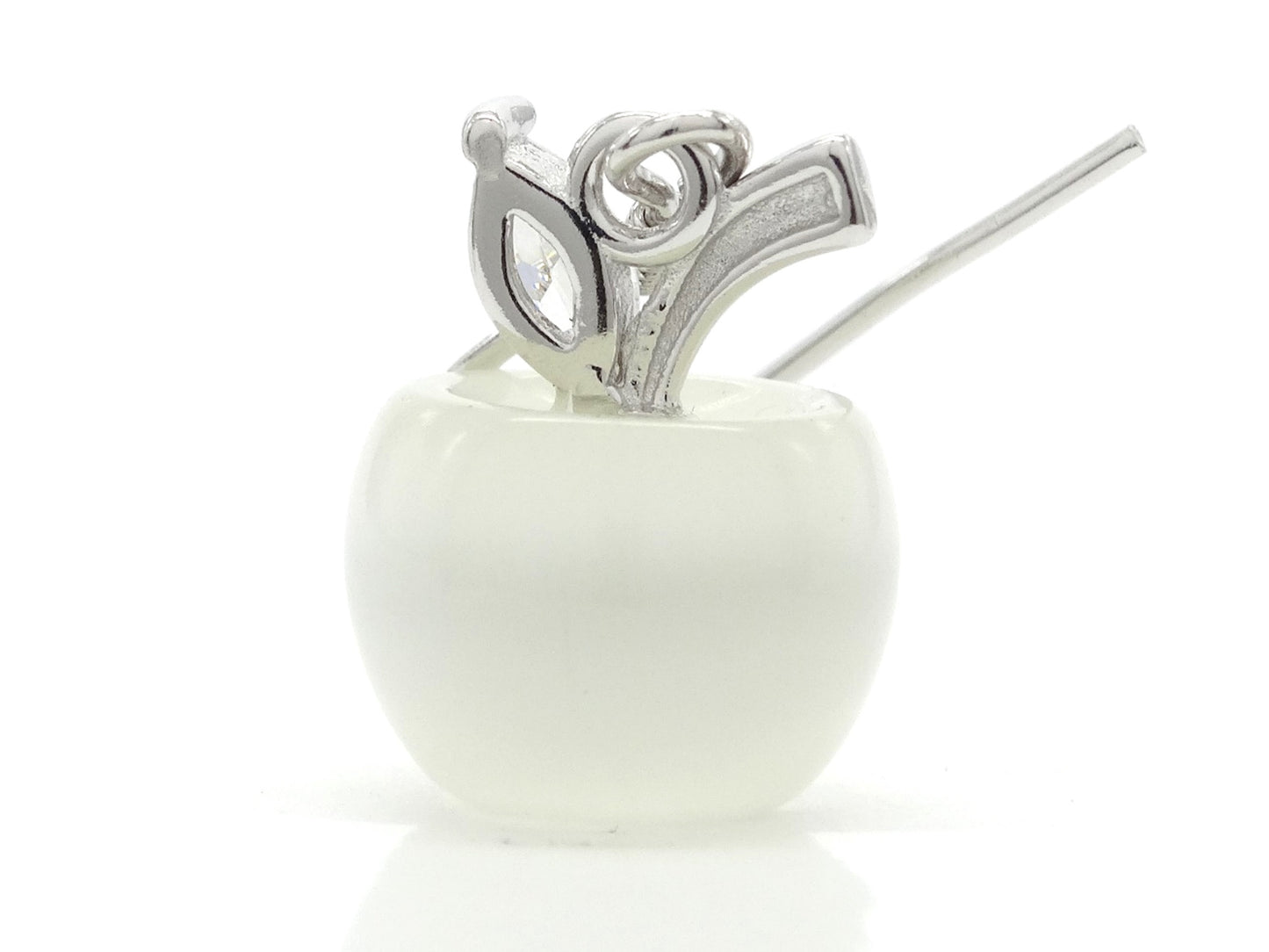 White apple earrings BACK