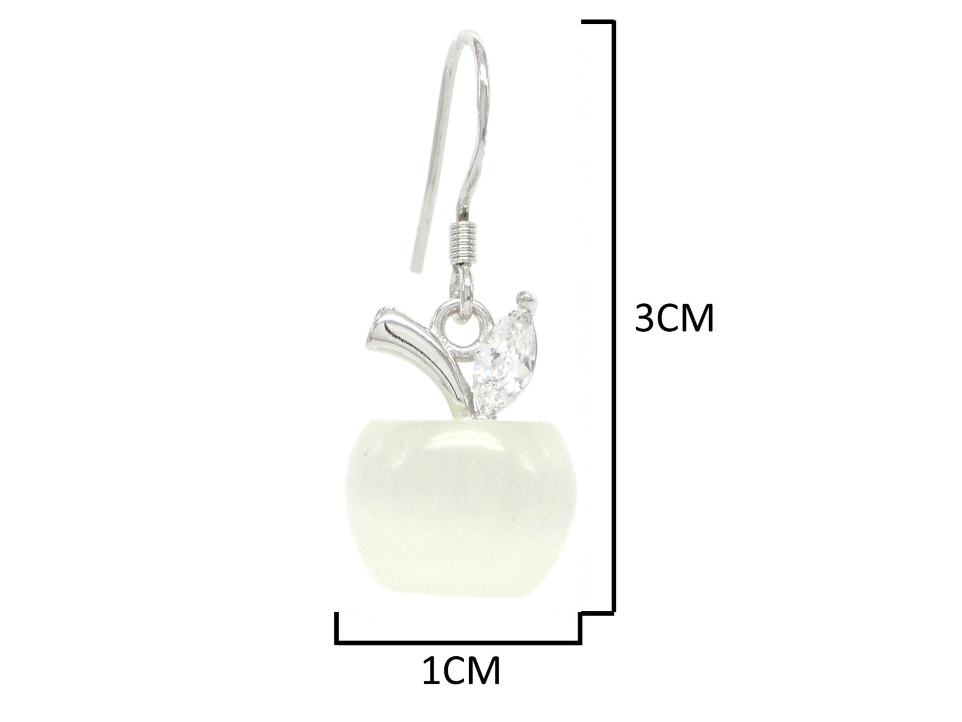 White apple earrings MEASUREMENT