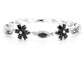White gold black moonstone flower bracelet MAIN