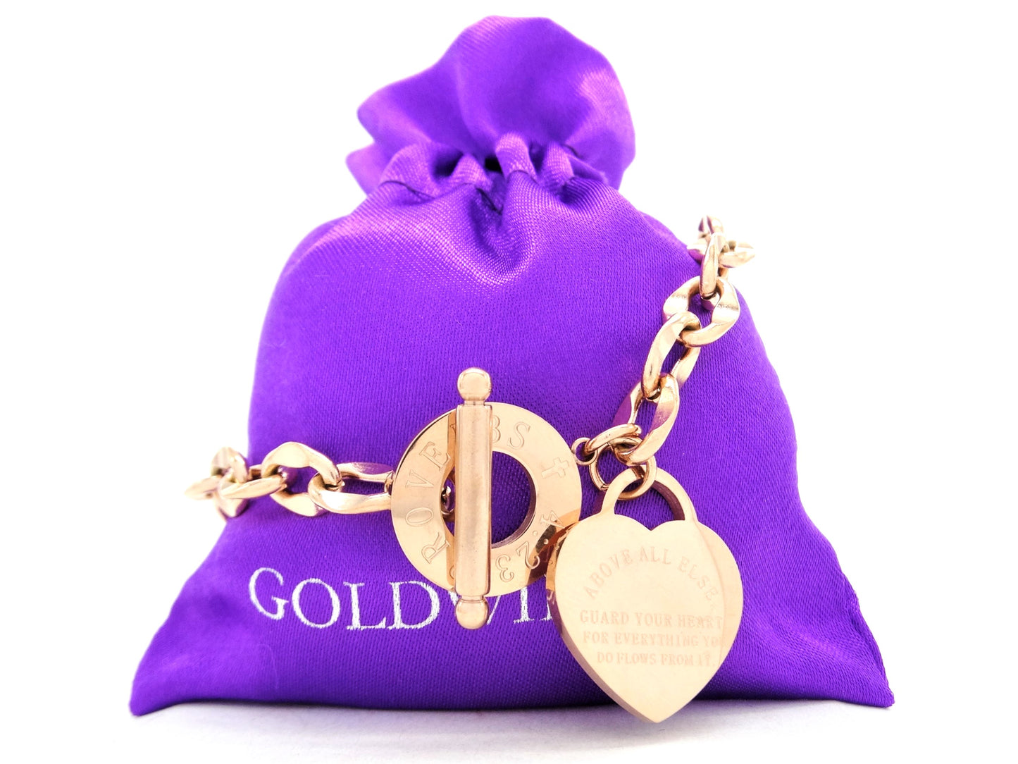 Rose gold proverbs 4:23 jewellery set GIFT BAG