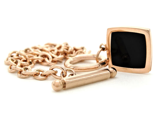 Rose gold black princess moonstone bracelet FRONT