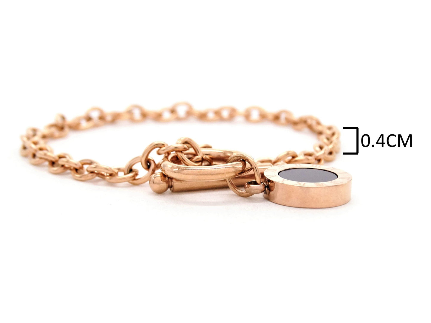 Rose gold black round moonstone bracelet MEASUREMENT