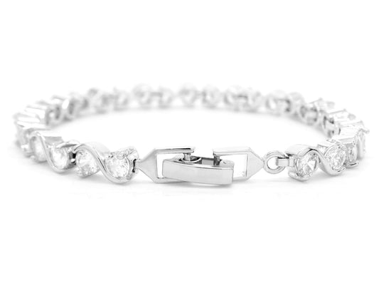 White gold gems bracelet BACK
