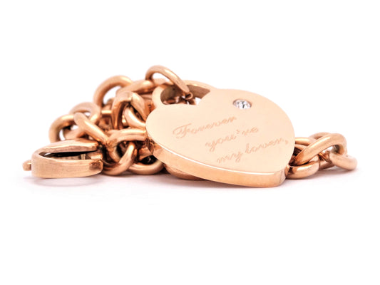 Rose gold forever you're my lover bracelet FRONT