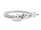 White gold double curb link heart bracelet MEASUREMENT