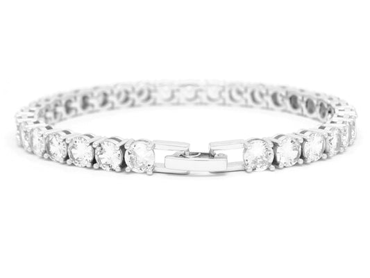 White gold round white tennis bracelet BACK