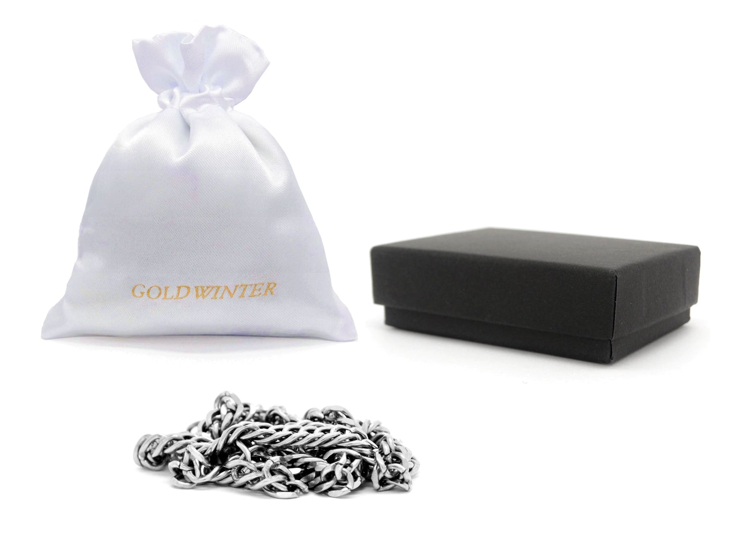 Thin stainless steel double curb link chain bracelet GIFT BAG AND BOX