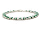 Green and white baguette tennis bracelet DISPLAY