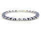 Blue and white baguette tennis bracelet DISPLAY