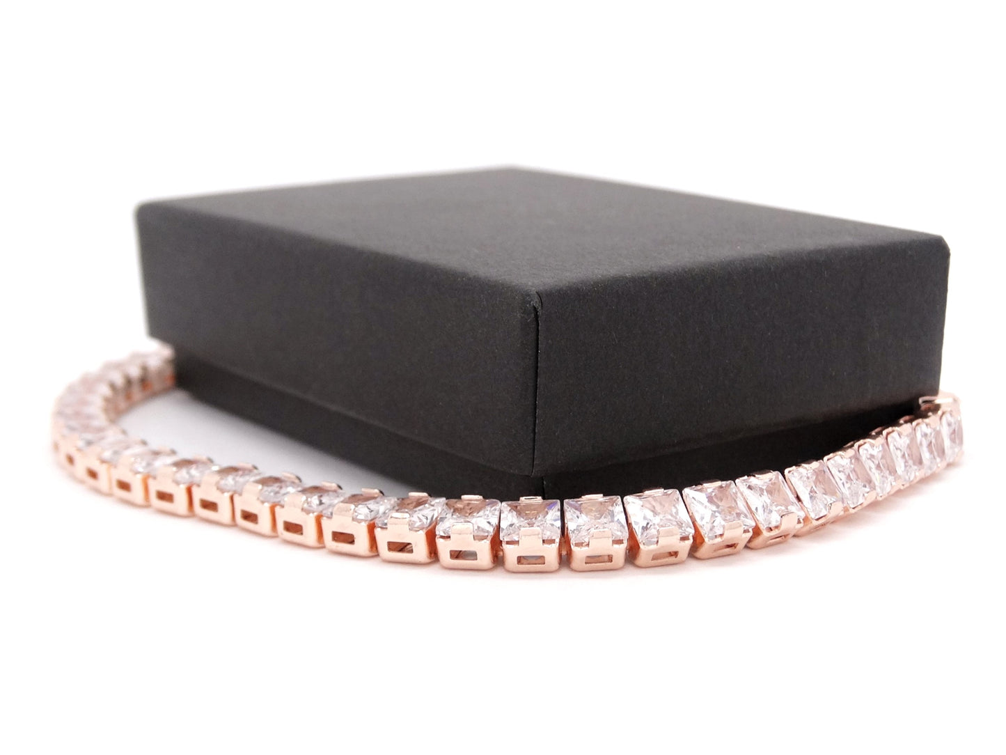 Rose gold princess white tennis bracelet GIFT BOX