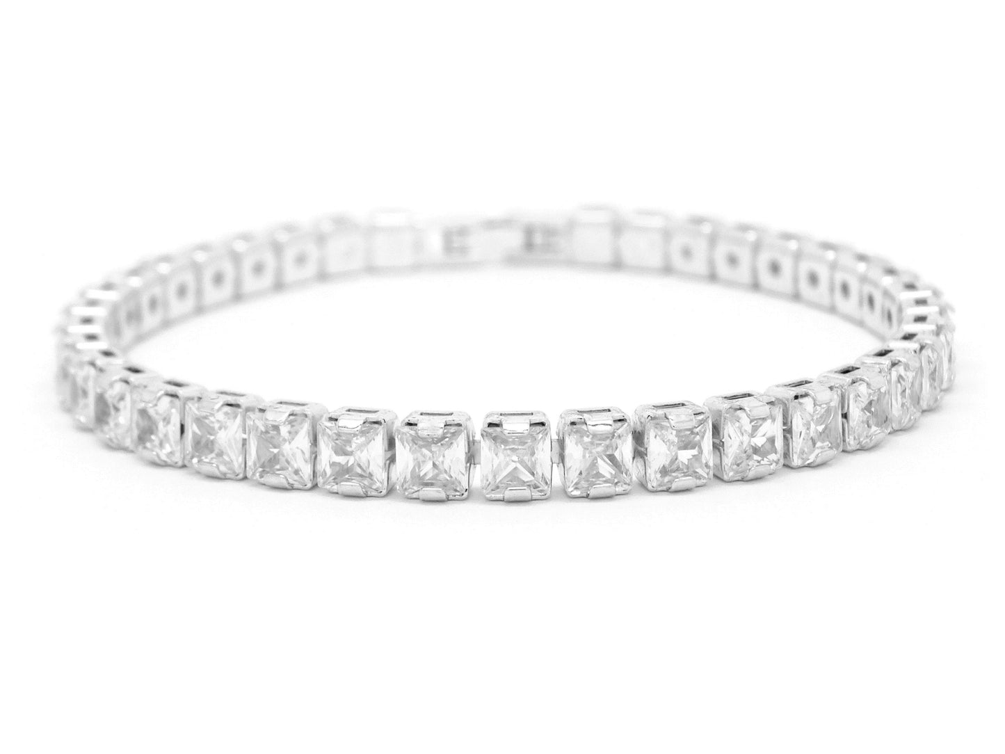 White gold princess white tennis bracelet MAIN