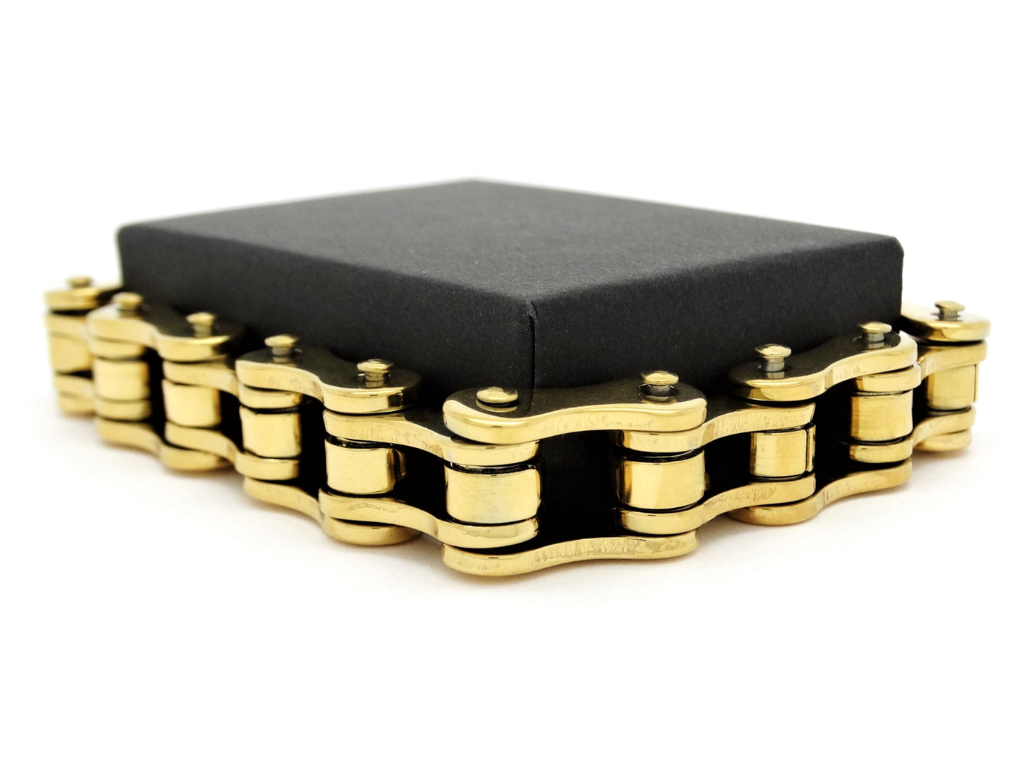 Gold stainless steel bike chain bracelet GIFT BOX