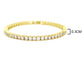 Yellow gold thin round white tennis bracelet MEASUREMENT