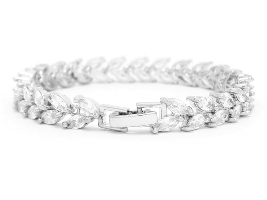 White marquise white gold bracelet BACK