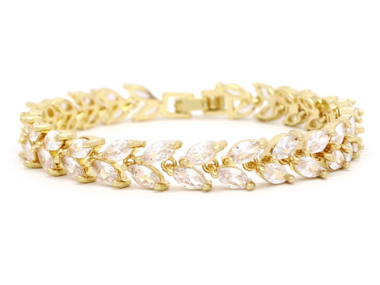 White marquise yellow gold bracelet MAIN