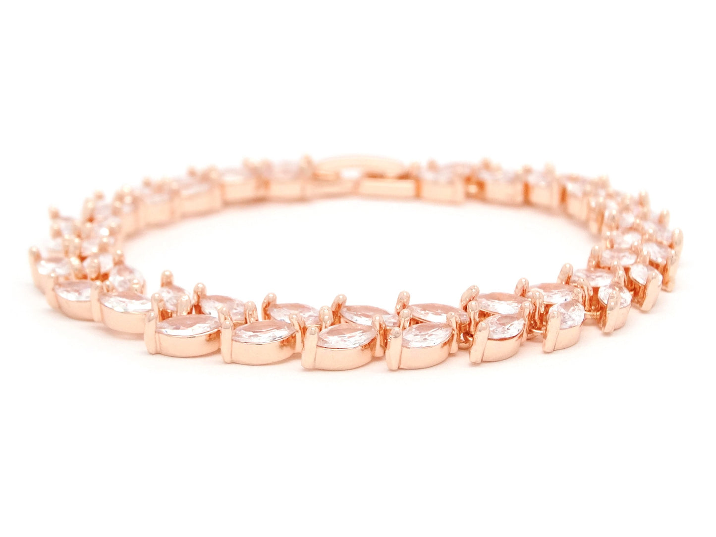 White marquise rose gold bracelet DISPLAY