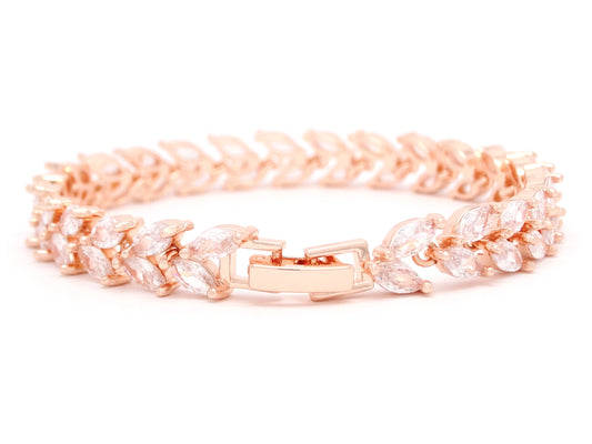 White marquise rose gold bracelet BACK