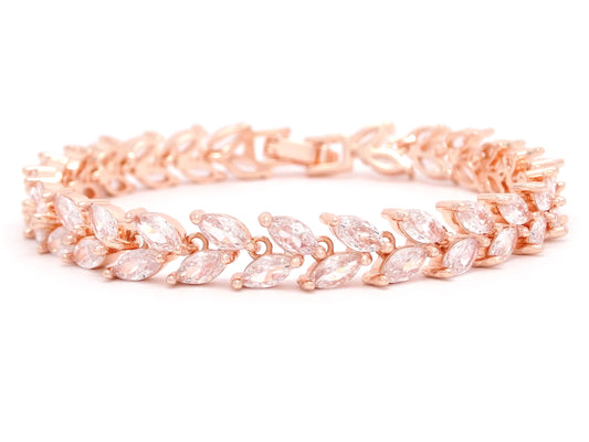 White marquise rose gold bracelet MAIN