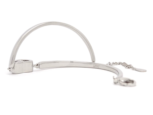 Sterling silver cuff heart bracelet HALLMARKED