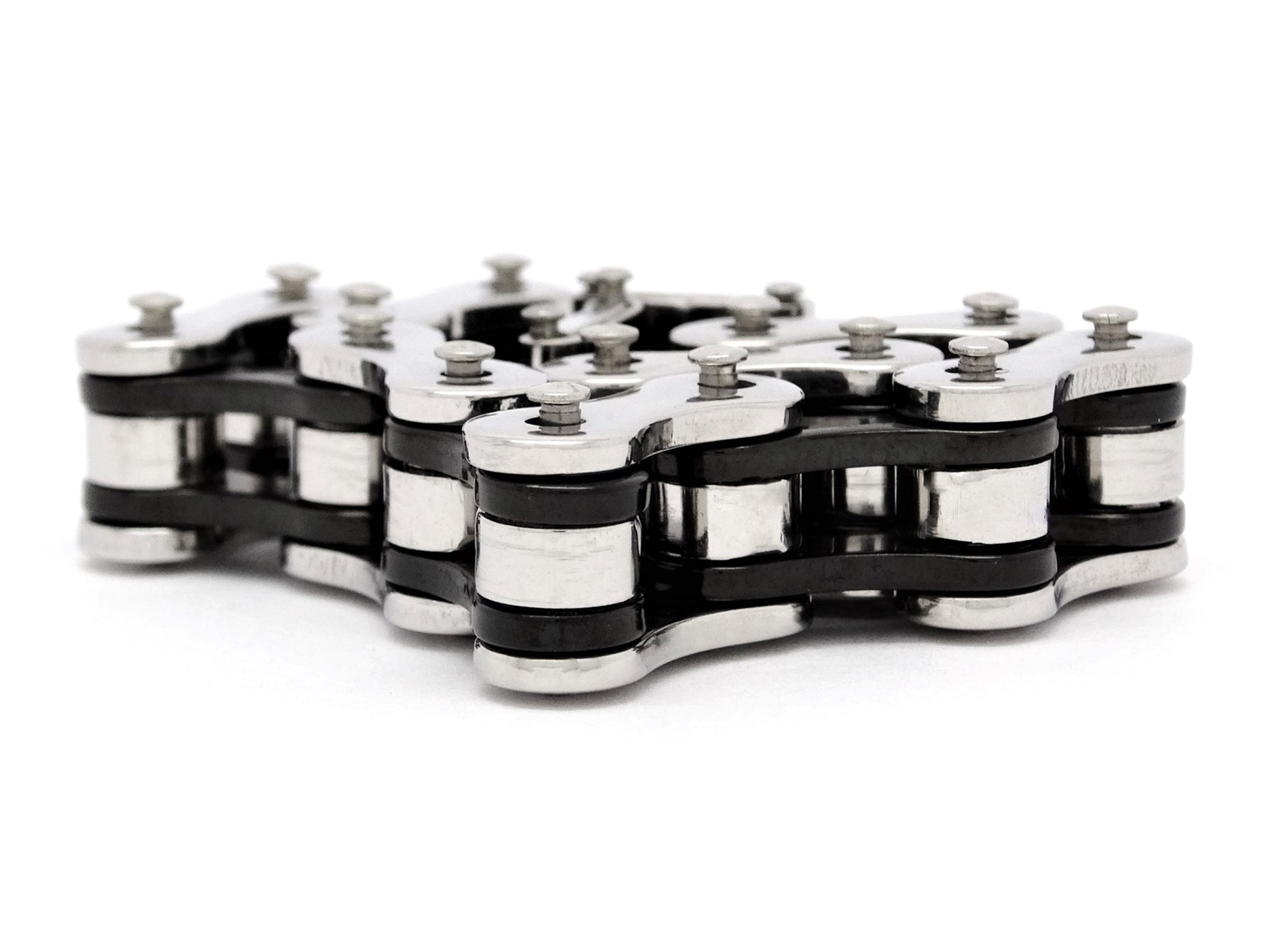 Stainless steel with black inner links bike chain bracelet  DISPLAY