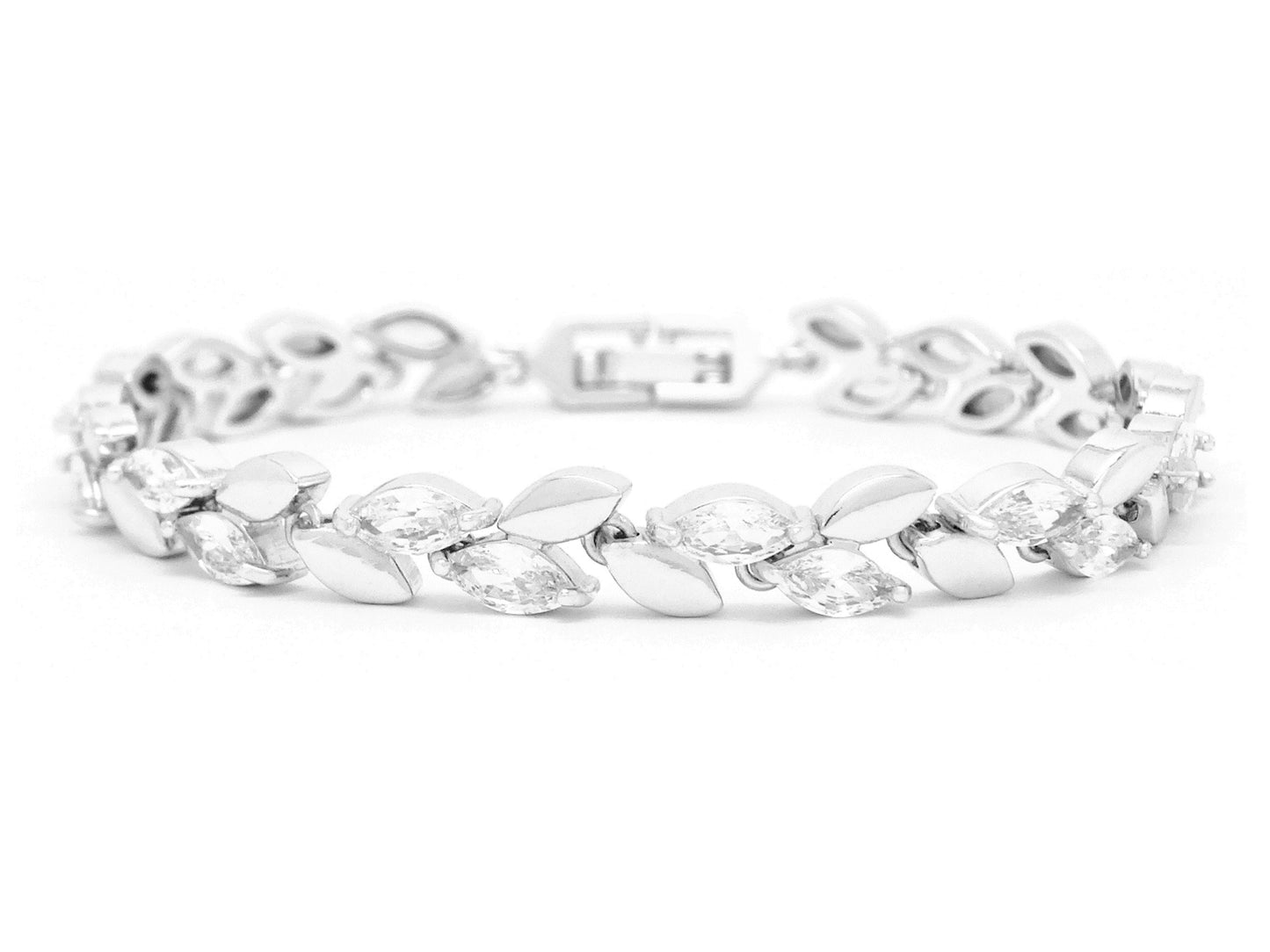 Marquise AAA White Gems White Gold Bracelet MAIN