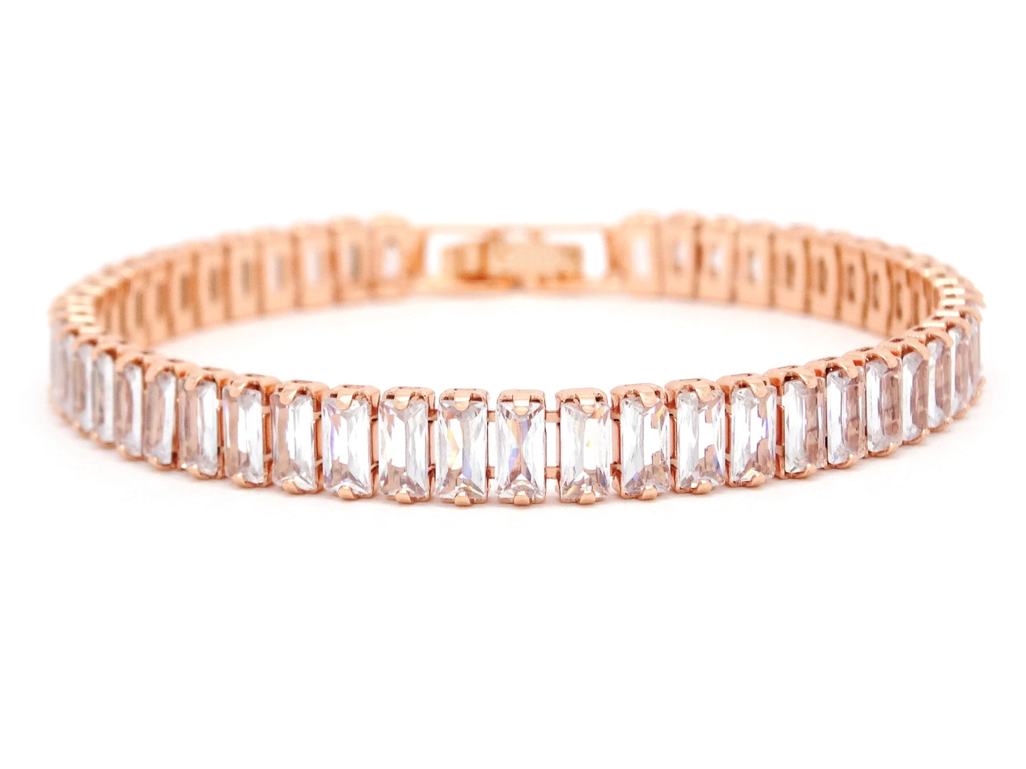 Rose Gold Baguette Tennis Bracelet MAIN