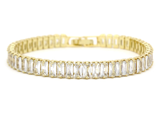 Yellow Gold Baguette Tennis Bracelet MAIN