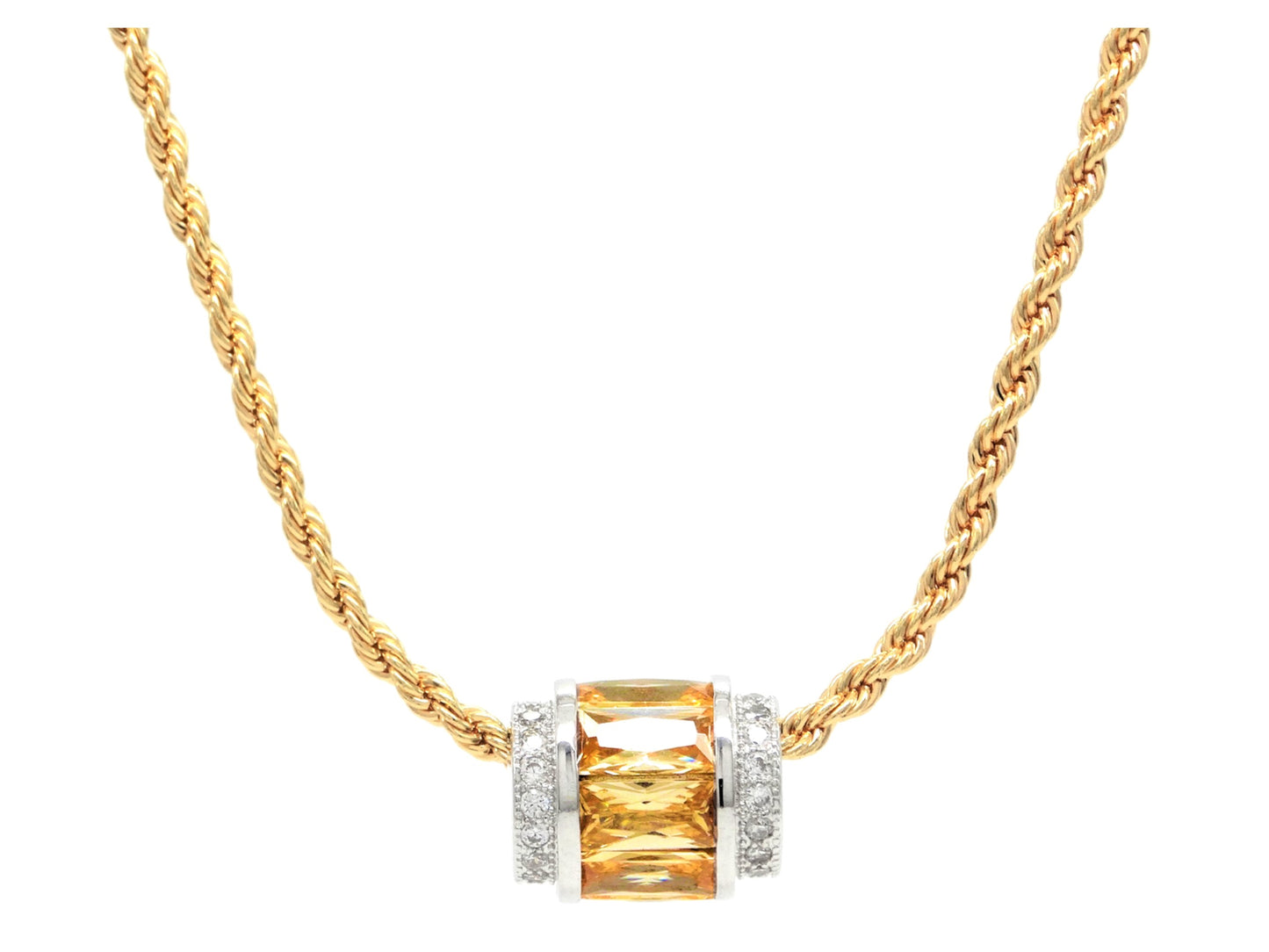 Gold citrine rope necklace MAIN