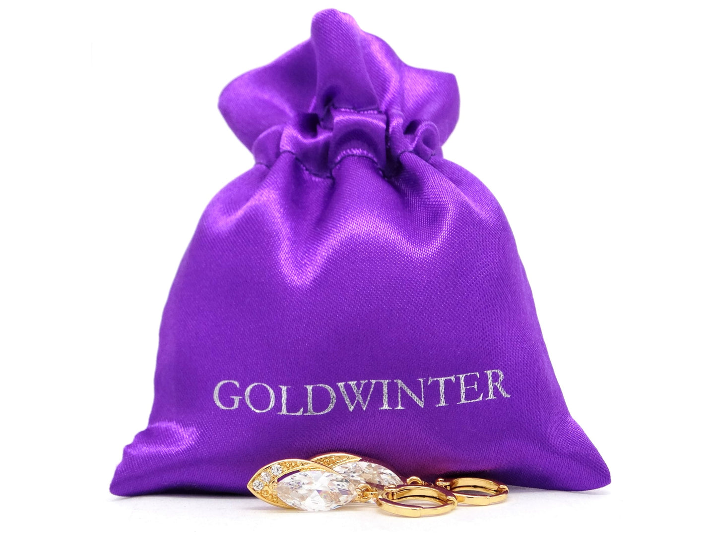 Gold clear marquise earrings GIFT BAG