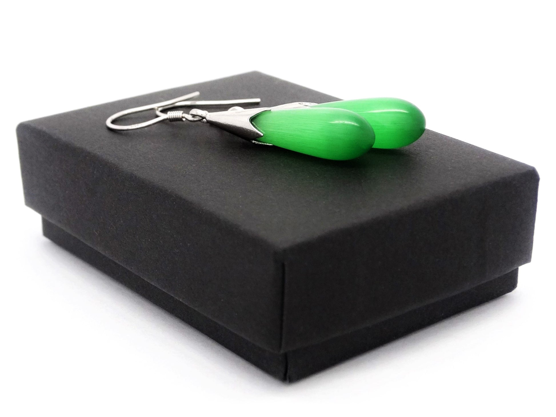 Green moonstone fall earrings GIFT BOX