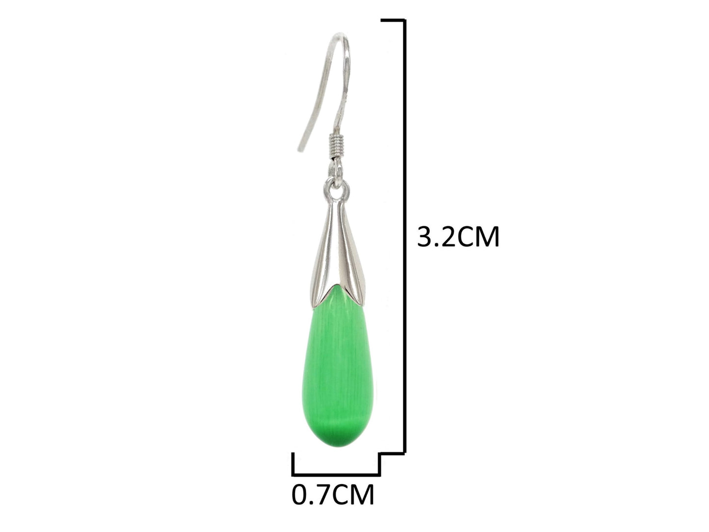 Green moonstone fall earrings MEASUREMENT