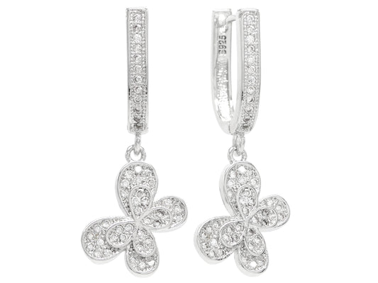 Sterling silver butterfly drop earrings MAIN
